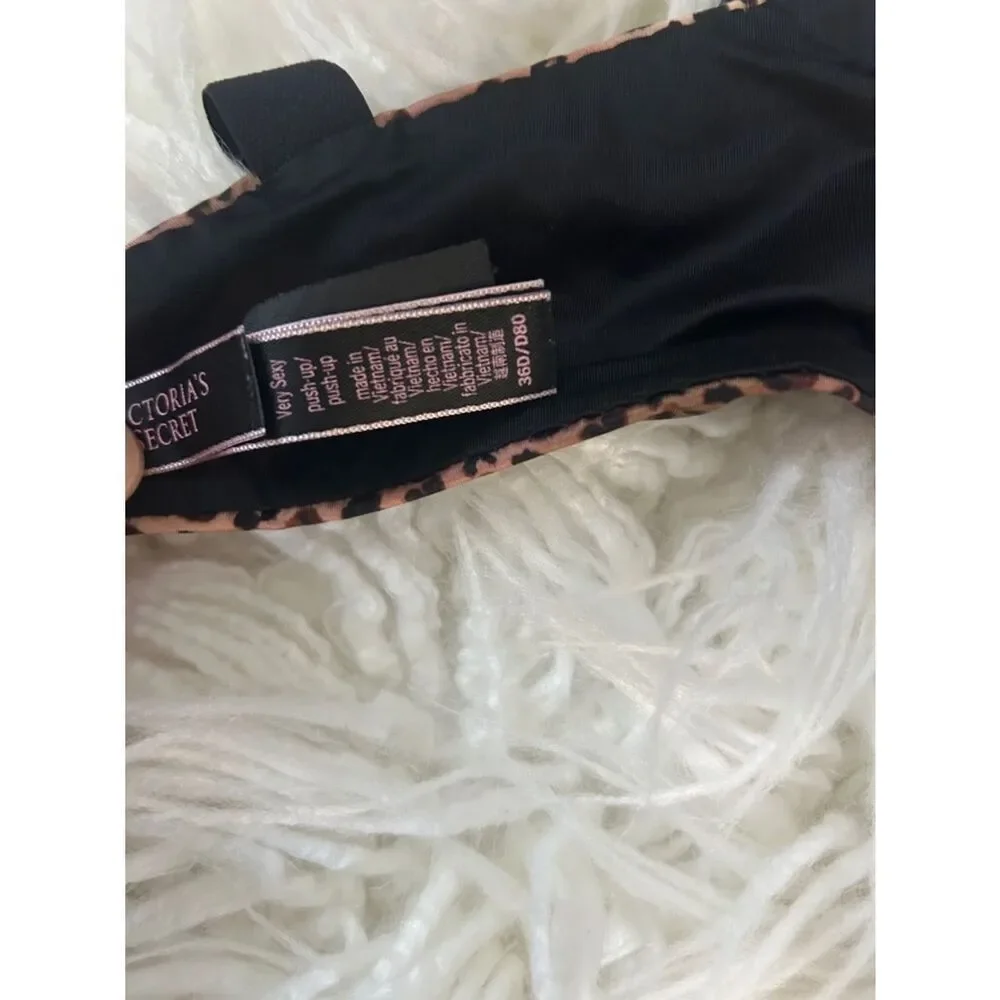Victoria secret leopard Print Push-Up Bra - Brown and pink size 36 D